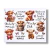Rub-On Stickers Cow + Sayings, DIN A4, Highland Cow, Girlfriend, Borderless Transfers, Table Decoration, Rub-On Decals (#2 COW Girlfriend) view 1