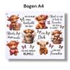 Rub-On Stickers Cow + Sayings, DIN A4, Highland Cow, Girlfriend, Borderless Transfers, Table Decoration, Rub-On Decals (#2 COW Girlfriend) view 3