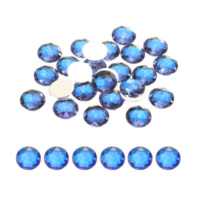 QUARKZMAN 100 Pcs Flat Back Rhinestones, Deep Blue