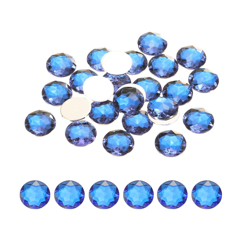 QUARKZMAN 100 Pcs Flat Back Rhinestones, Deep Blue