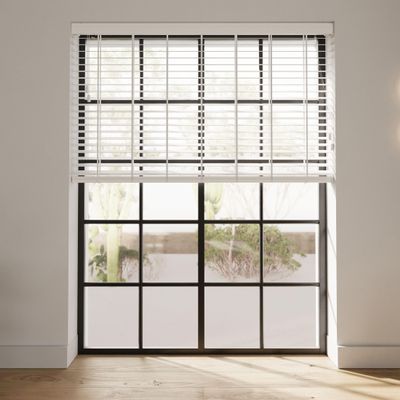 Cocoon Indoor Bamboo Wood Blinds 80 x 240 in White, 50 mm Slats