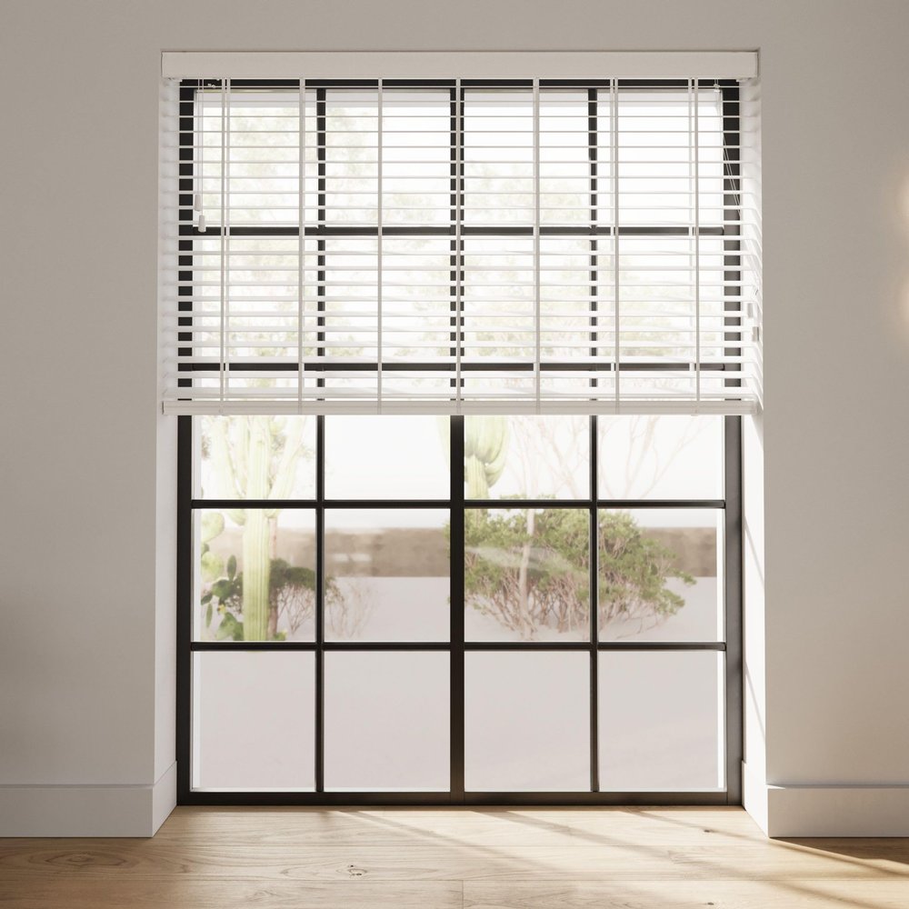 Cocoon Indoor Bamboo Wood Blinds 80 x 240 in White, 50 mm Slats
