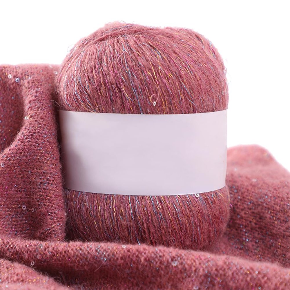 LIXSAZSE 50g Soft Cardigan Yarn with Glitter