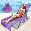 Morbuy Microfiber Lounger Cover with Side Pockets, 3D Mandala Flowers, Dark Purple, 75 x 210 cm view 2