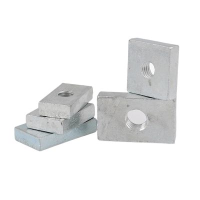 10/50-Piece Square Nuts M3 M4 M5 M6 M8, Rectangular Thin Sliding T-Nuts, Galvanized Carbon Steel, Aluminum Profile Accessories (50 pcs, M6 × 16 × 12 × 5)