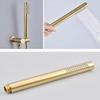 Ceiling-Mounted Brushed Gold Bathroom Rain Shower Mixer, 8–12 in (10 in) view 3