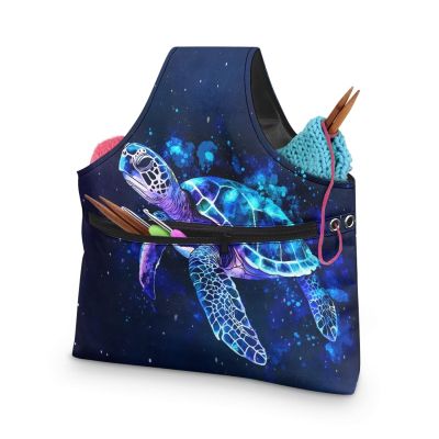 ASQVTIFE Sea Turtle Yarn Storage Bag, Blue