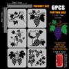 FINGERINSPIRE 6-Piece Grape Vine Stencil Set with Brush 20x20cm view 2