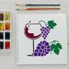 FINGERINSPIRE 6-Piece Grape Vine Stencil Set with Brush 20x20cm view 4