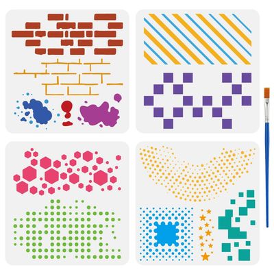 FINGERINSPIRE 4-Piece Graffiti Stencil Set