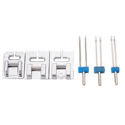 3-Piece Double Needle Set for Household Sewing Machines