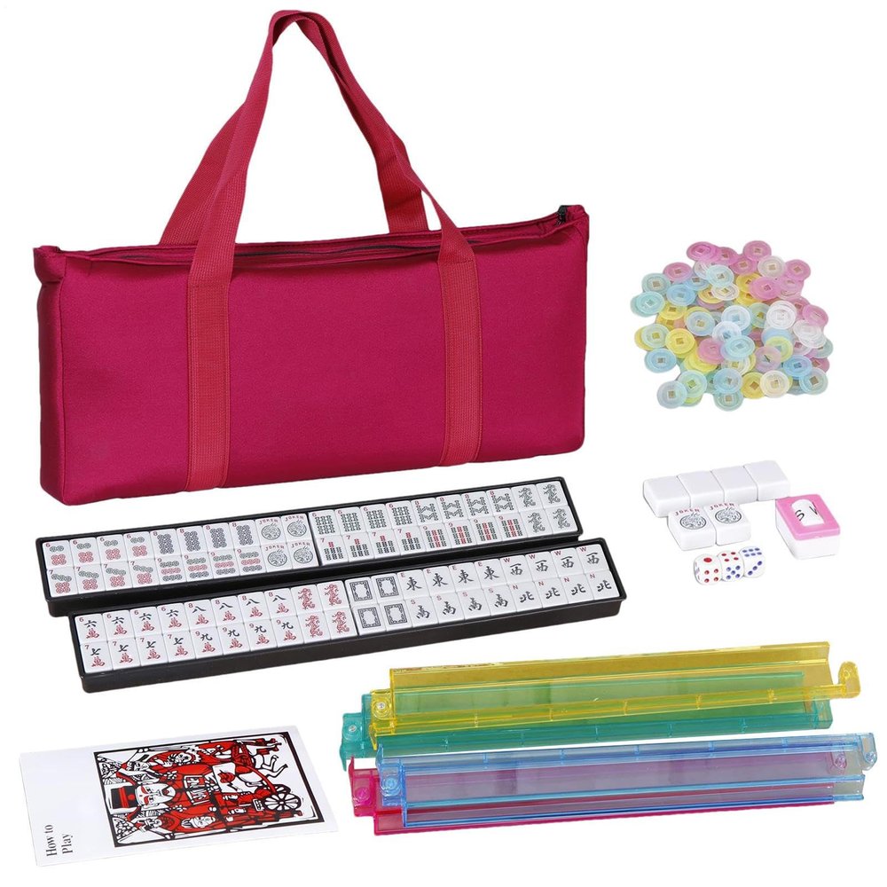 US Mahjong Set, Complete Mah Jongg Game with Racks and Dice