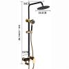 Black and Gold Shower Set with 3-Function Hand Shower and Round Top view 3