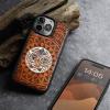 Carveit Wooden Case for iPhone 16 Pro, Plum Color – Māori Moko Mandala view 4