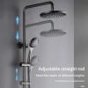 8-Inch Black Thermostatic Shower Set with Rain Shower and Multifunction Hand Shower view 2