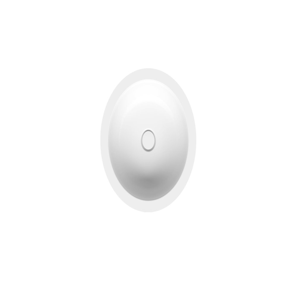 BetteBalance Round Undermount Washbasin, 475 mm, Glazed Titanium Steel, Flax Matte