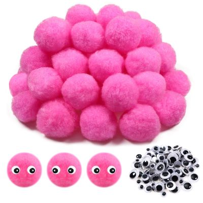 TOAOB 50 Pcs Craft Pom Poms 40mm Pink