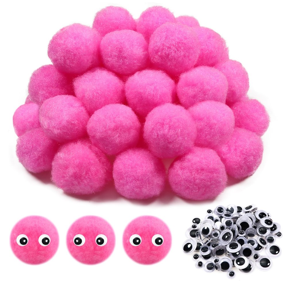 TOAOB 50 Pcs Craft Pom Poms 40mm Pink