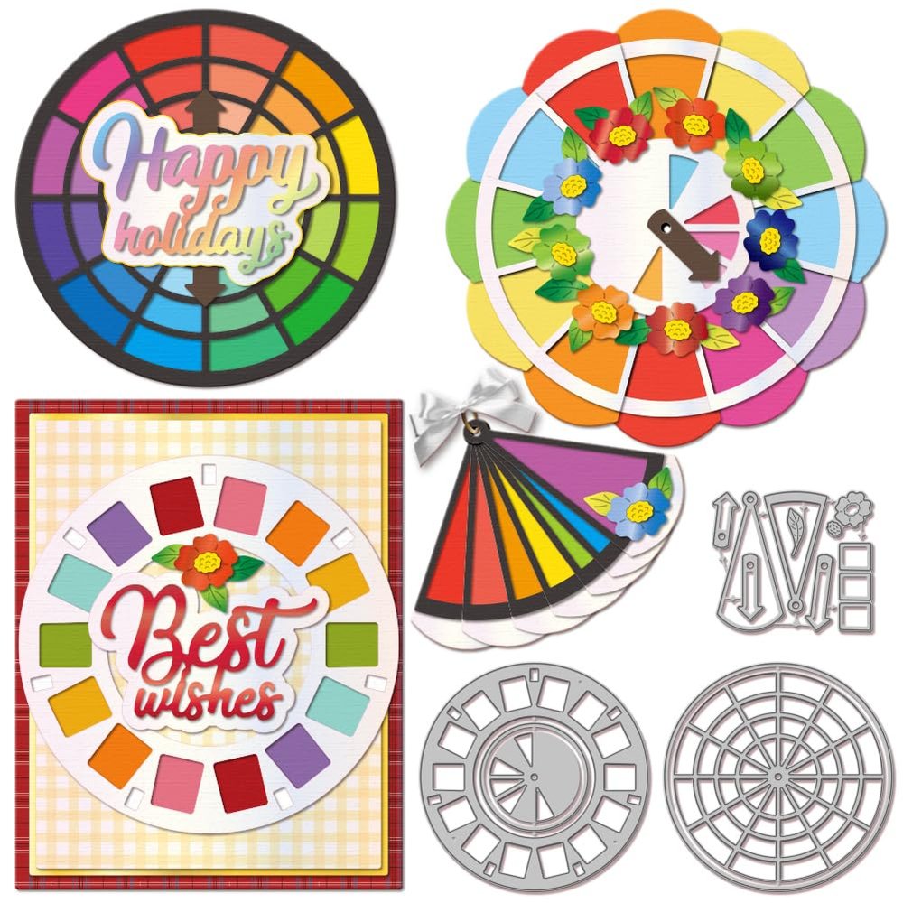 GLOBLELAND Color Wheel Metal Die Cuts for Scrapbooking