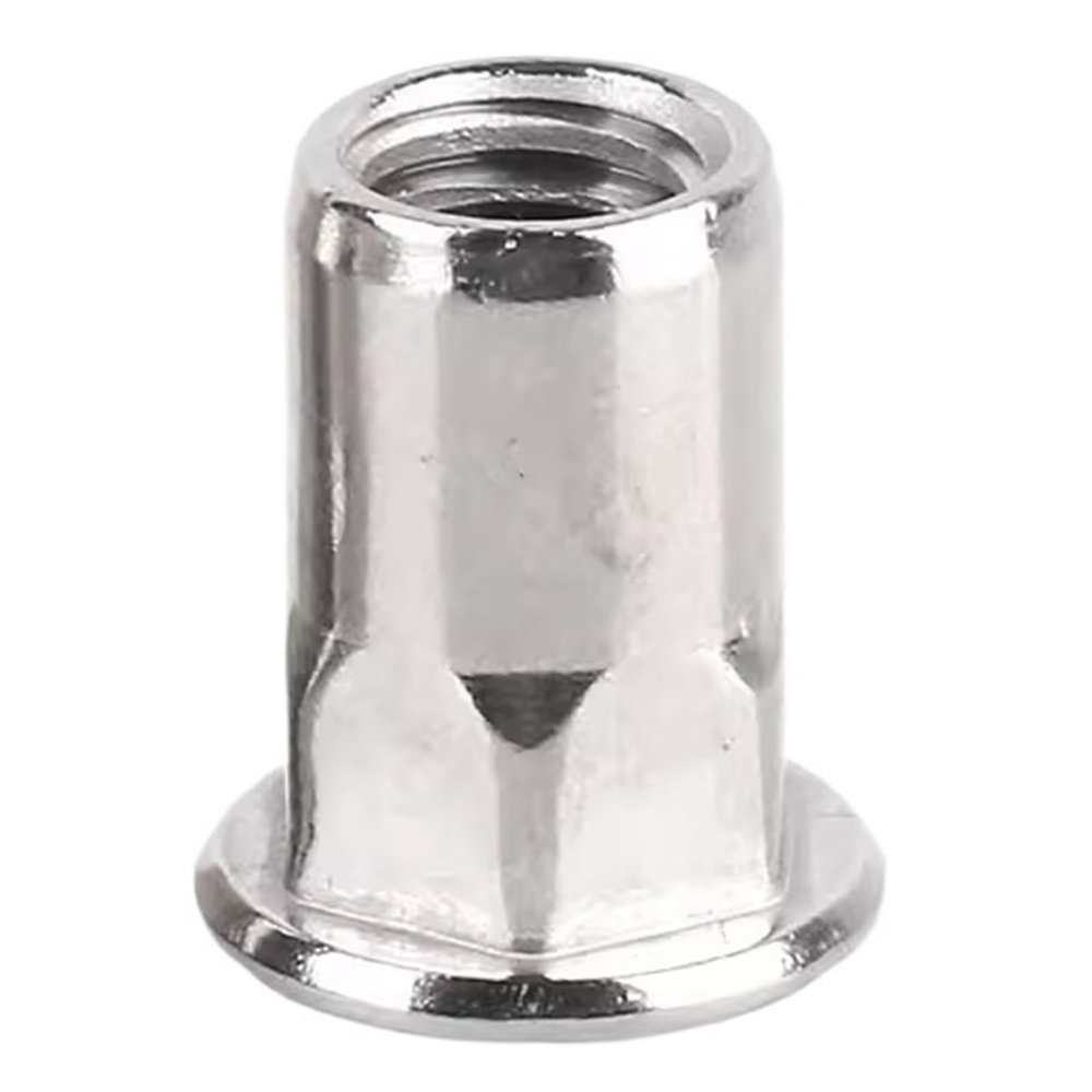 210-Piece 304 Stainless Steel Half-Hex Rivet Nut Set, Flat Head, M12 (2 pcs)