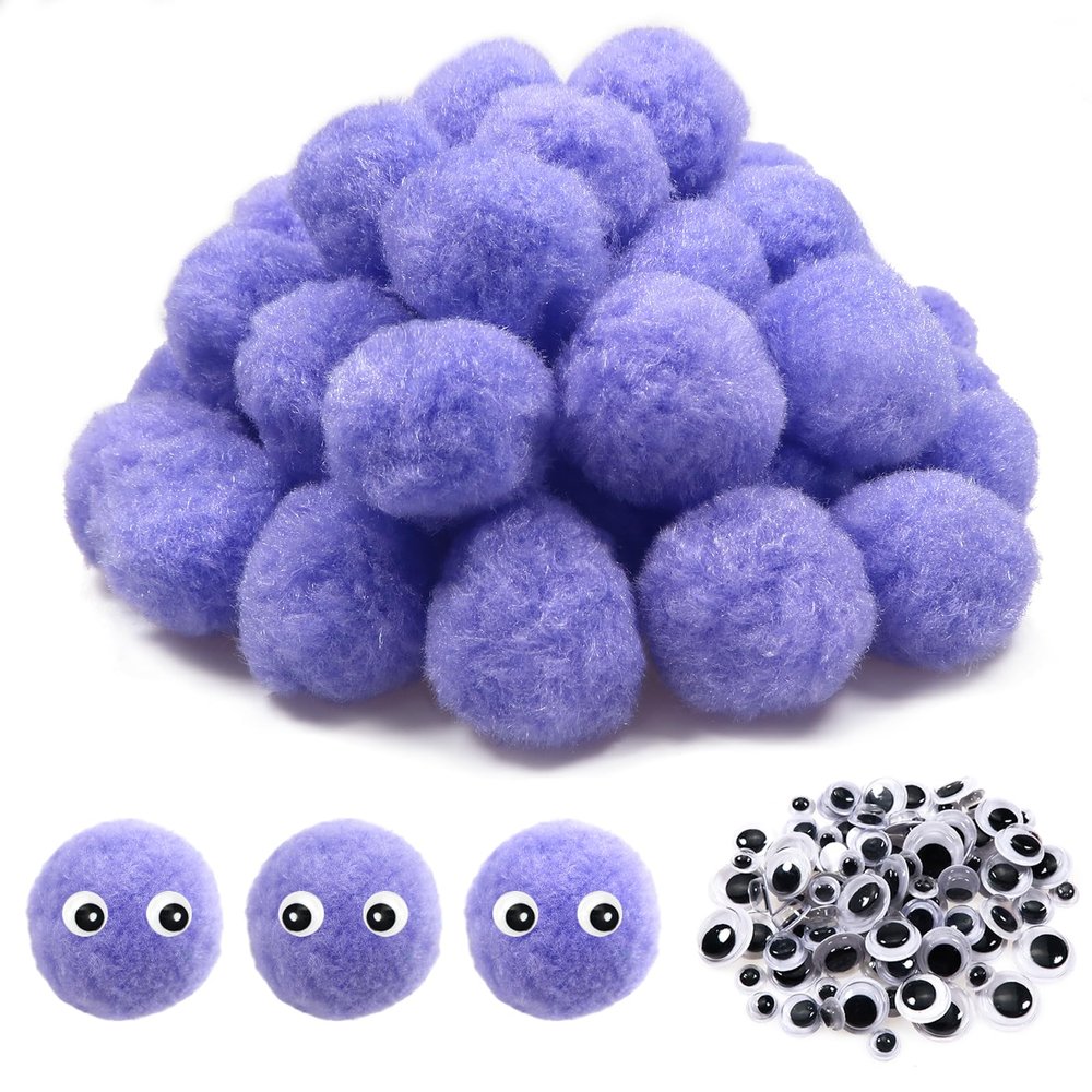 TOAOB 50 Pcs Craft Pom Poms 40mm Purple
