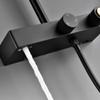 Shower Faucet System with Waterfall Tub Filler, 10-Inch Shower Head and Hand Shower, Black view 2