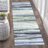 LUMIPAP Long Hallway Runner Rug, Non-Slip, Washable, Customizable, 100 x 100 cm, Synthetic Fiber, Black/Blue/Green view 2
