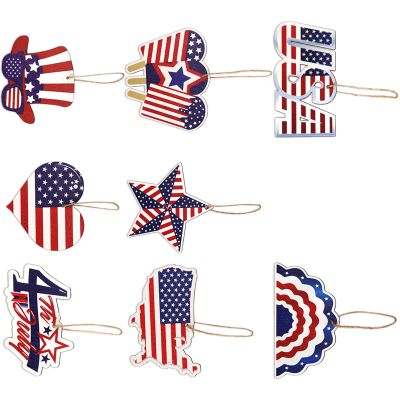 9pcs Independence Day Themed Star Decorations