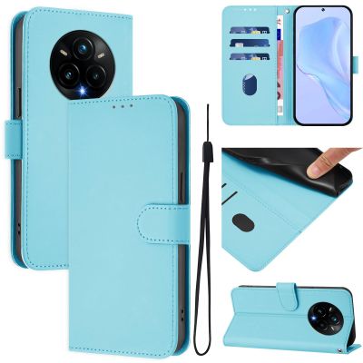 Rfvzubemok Case for Realme 14 Pro 5G RMX5056, PU Leather Wallet Case, Sky Blue