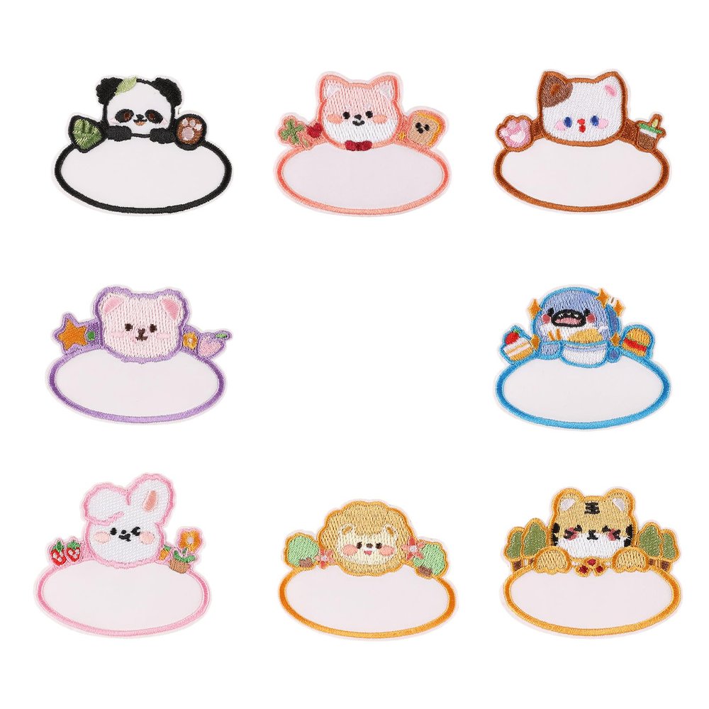 8 PCs Cartoon Animal Iron-On Patches