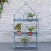 Generic 3-Tier Garden Plant Stand with Potting Bench and Storage Cabinet, Blue, 80 x 25 x 160 cm view 2