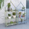 Generic 3-Tier Garden Plant Stand with Potting Bench and Storage Cabinet, Blue, 80 x 25 x 160 cm view 4