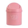 Mini Desktop Trash Can with Lid (Pink) view 1