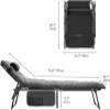 Set of 2 Folding Reclining Sun Loungers with Cushions, Grey view 4