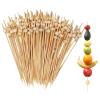 100 Count Fruit Skewers for Kids, Cocktail & Burger Skewers Made from Natural Bamboo with Wooden Beads view 1
