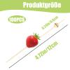 100 Count Fruit Skewers for Kids, Cocktail & Burger Skewers Made from Natural Bamboo with Wooden Beads view 2