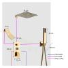Gold Wall-Mount Shower Faucet Set with Digital Display view 4