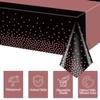Hegbolke Tablecloths in Black and Rose Gold, 220 x 130 cm, Rectangular, Set of 4 view 3