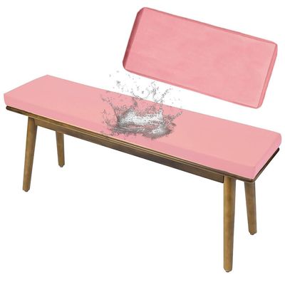 Outdoor Bench Cushion Cover, 5 cm Thick, Waterproof, Non-Slip, Zippered Polyester, Pink, 160 x 55 x 5 cm