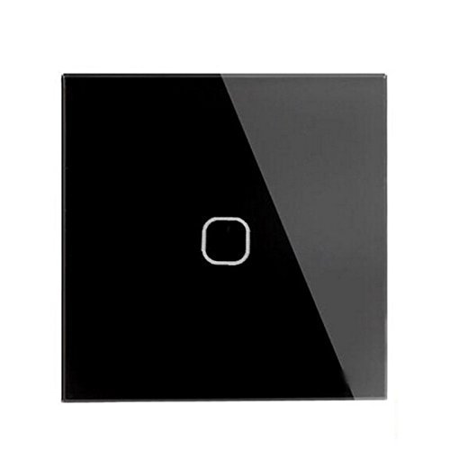 HESHUWEN Single-Gang Single-Way Touch Light Switch, Black