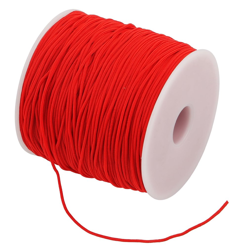 Nylon Cord for Bracelets, 1mm x 120m (Red)