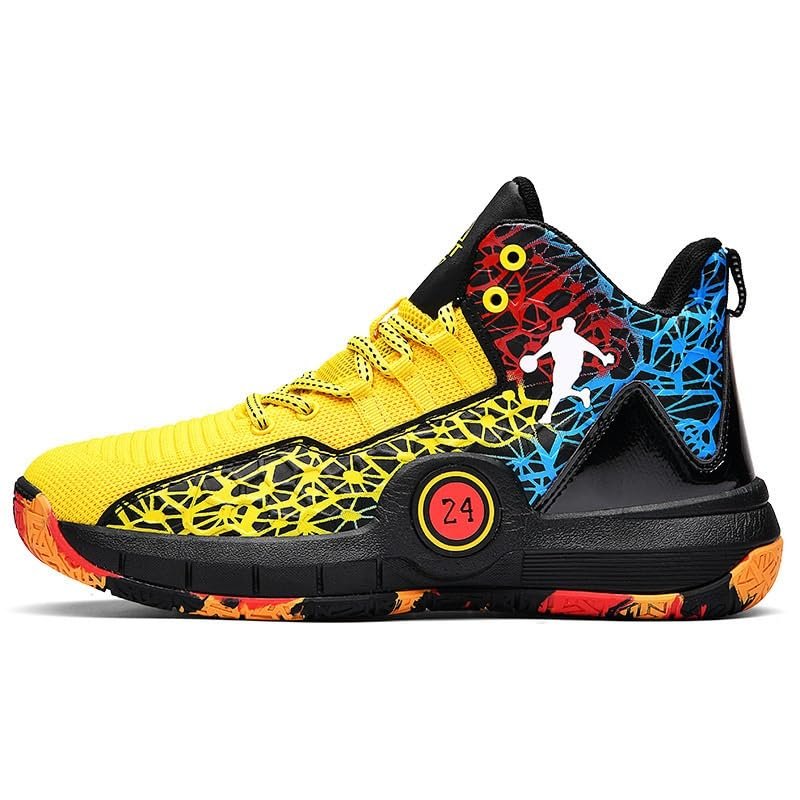 Solastride Unisex Basketball Shoes, Black/Yellow, EU 35