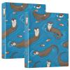 Cute Otters Fish Blue 1.5-Inch 3-Ring Binder with Pockets view 1