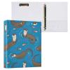 Cute Otters Fish Blue 1.5-Inch 3-Ring Binder with Pockets view 3
