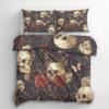 Skull Bedding Set 155 x 220 cm, Vintage Floral Skull Design, 3-Piece Set with 2 Pillowcases view 2