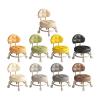 ZTZTZ Low Round Rolling Stool with Wheels, 360° Swivel, Backrest, Coffee view 2