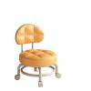ZTZTZ Low Round Rolling Stool with Wheels, 360° Swivel, Backrest, Coffee view 4