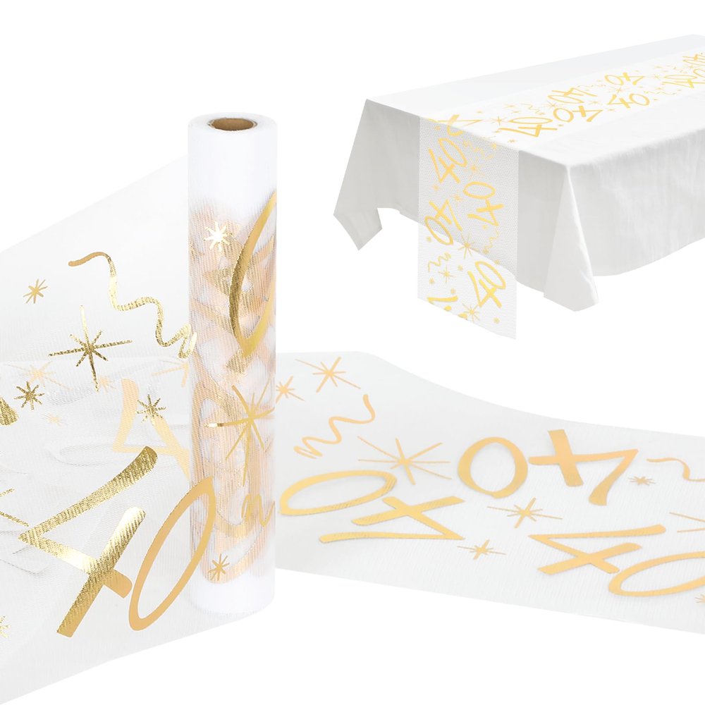 Gold Table Runner for 40th Birthday