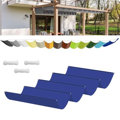 Retractable Wave Shade Sail 70 x 850 cm Blue (W x L)