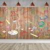 Hnmdmyi 10 x 8 ft Back to School Vintage Wood Wall Photography Backdrop view 1